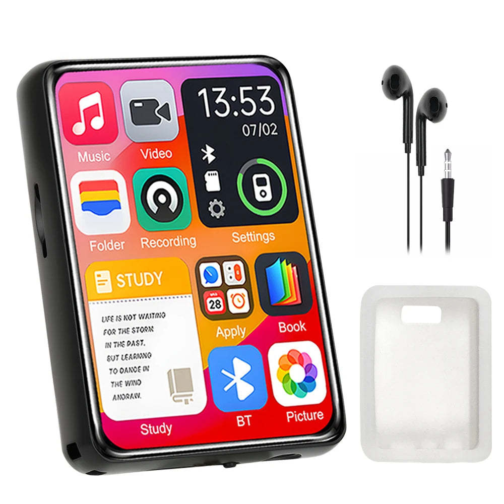 Metal MP3 Player Bluetooth 5.4 HiFi MP3 Music Player Built-in Speaker 2.4inch Touch Screen MP4 Player with E-book/Recording