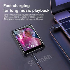 Metal MP3 Player Bluetooth 5.4 HiFi MP3 Music Player Built-in Speaker 2.4inch Touch Screen MP4 Player with E-book/Recording