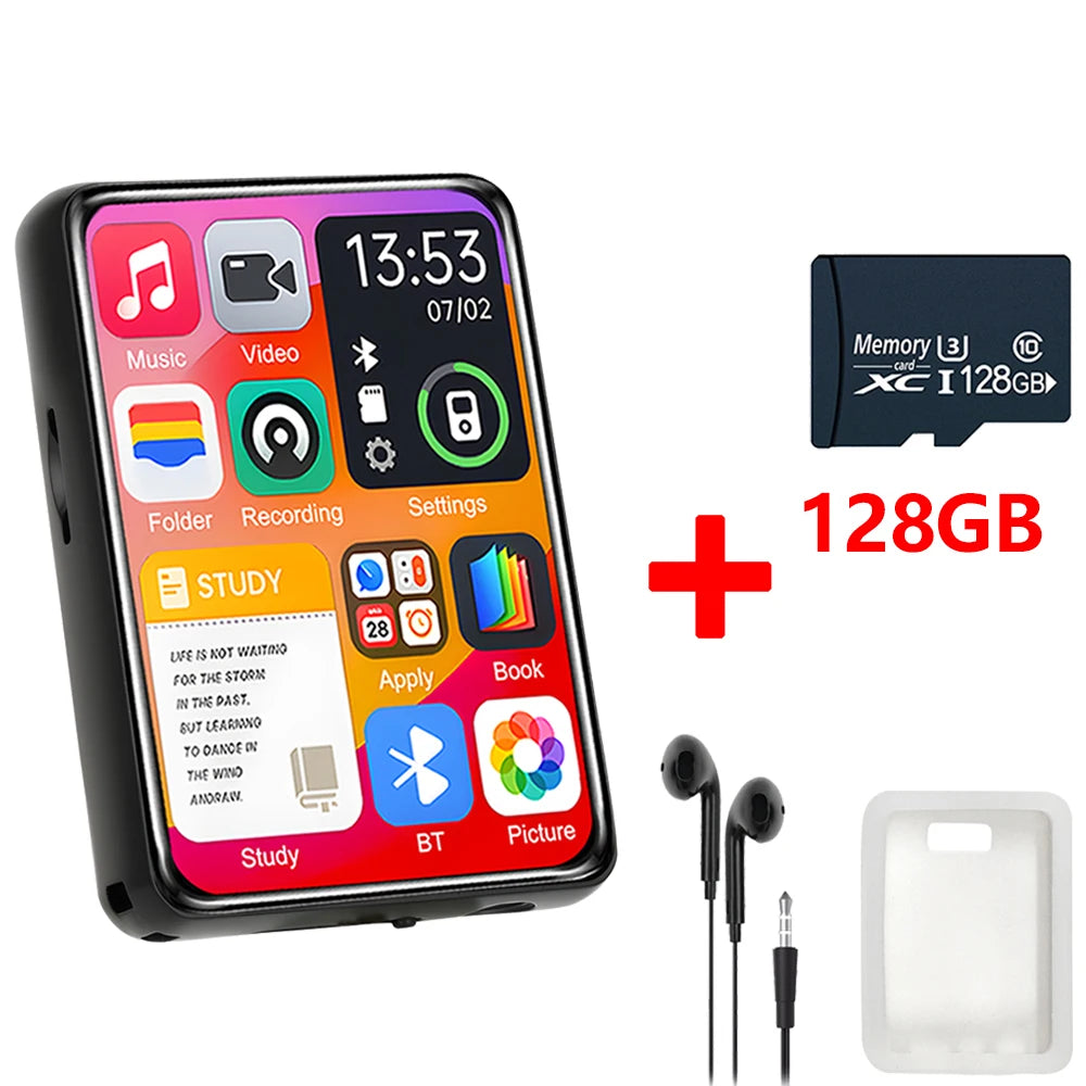 Metal MP3 Player Bluetooth 5.4 HiFi MP3 Music Player Built-in Speaker 2.4inch Touch Screen MP4 Player with E-book/Recording