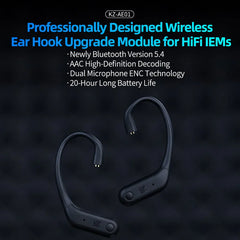 KZ AE01 Wireless Upgrade Cable Bluetooth 5.4 HIFI Bluetooth Adapter Music Earphones Wire C Pin Connector With Charging Case