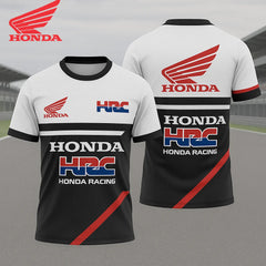 Honda HRC Racing Team Short Sleeve, Summer Breathable Sweat Wicking T-shirt, Comfortable Motorcycle and Cycling Top for Men
