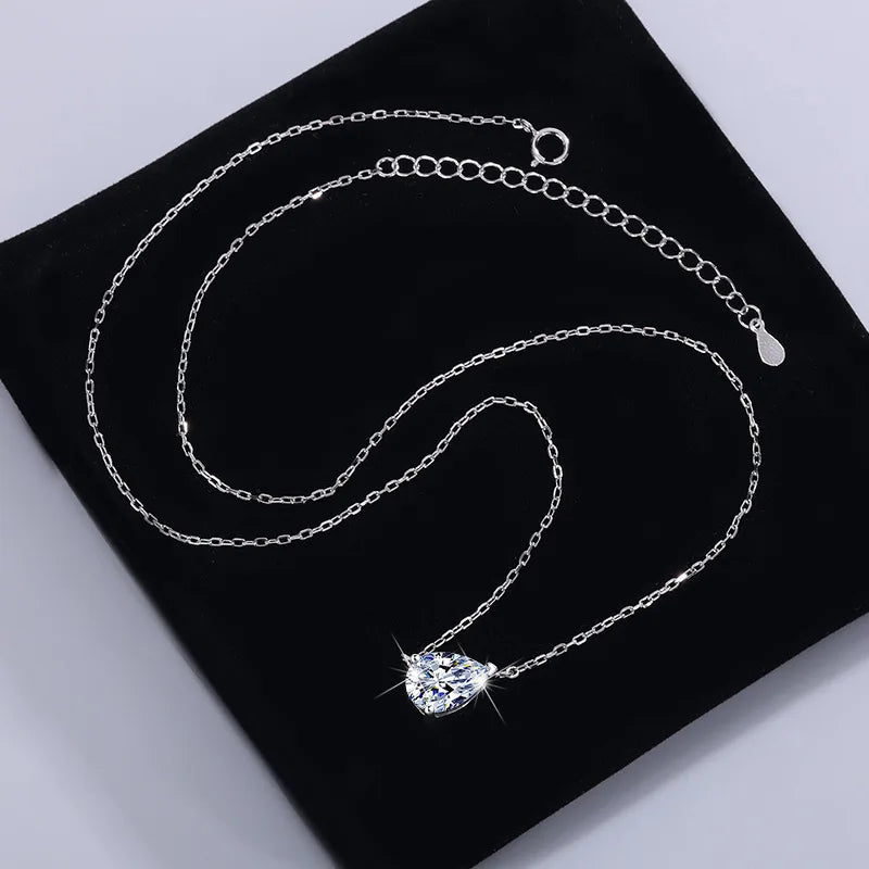 EWYA Marquise Cut 1/2CT Solitaire Moissanite Pendant Necklace Woman Man 925 Silver Lab Diamond Gra Certified Neck Chain Gift