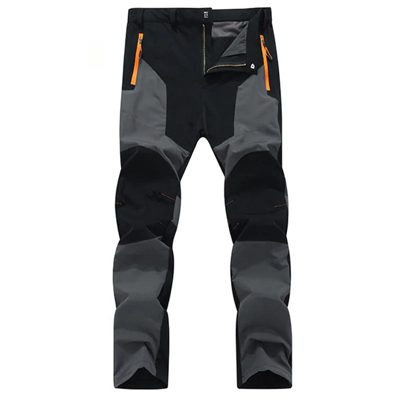 TRVLWEGO Men Hiking Camping Pants Wear-Resistant Quick Dry Anti-UV Pant Waterproof Elastic 5XL Climbing Trekking Summer Trousers