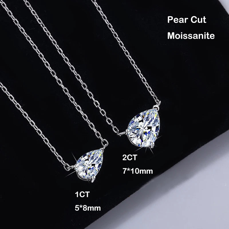 EWYA Marquise Cut 1/2CT Solitaire Moissanite Pendant Necklace Woman Man 925 Silver Lab Diamond Gra Certified Neck Chain Gift