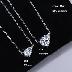 EWYA Marquise Cut 1/2CT Solitaire Moissanite Pendant Necklace Woman Man 925 Silver Lab Diamond Gra Certified Neck Chain Gift