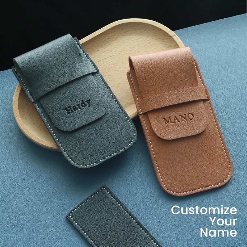 1PCS Personalized Leather Watch Pouch Travel Watch Case for Men Custom Engraved Watch Box Strap Pouch Gifts for Father