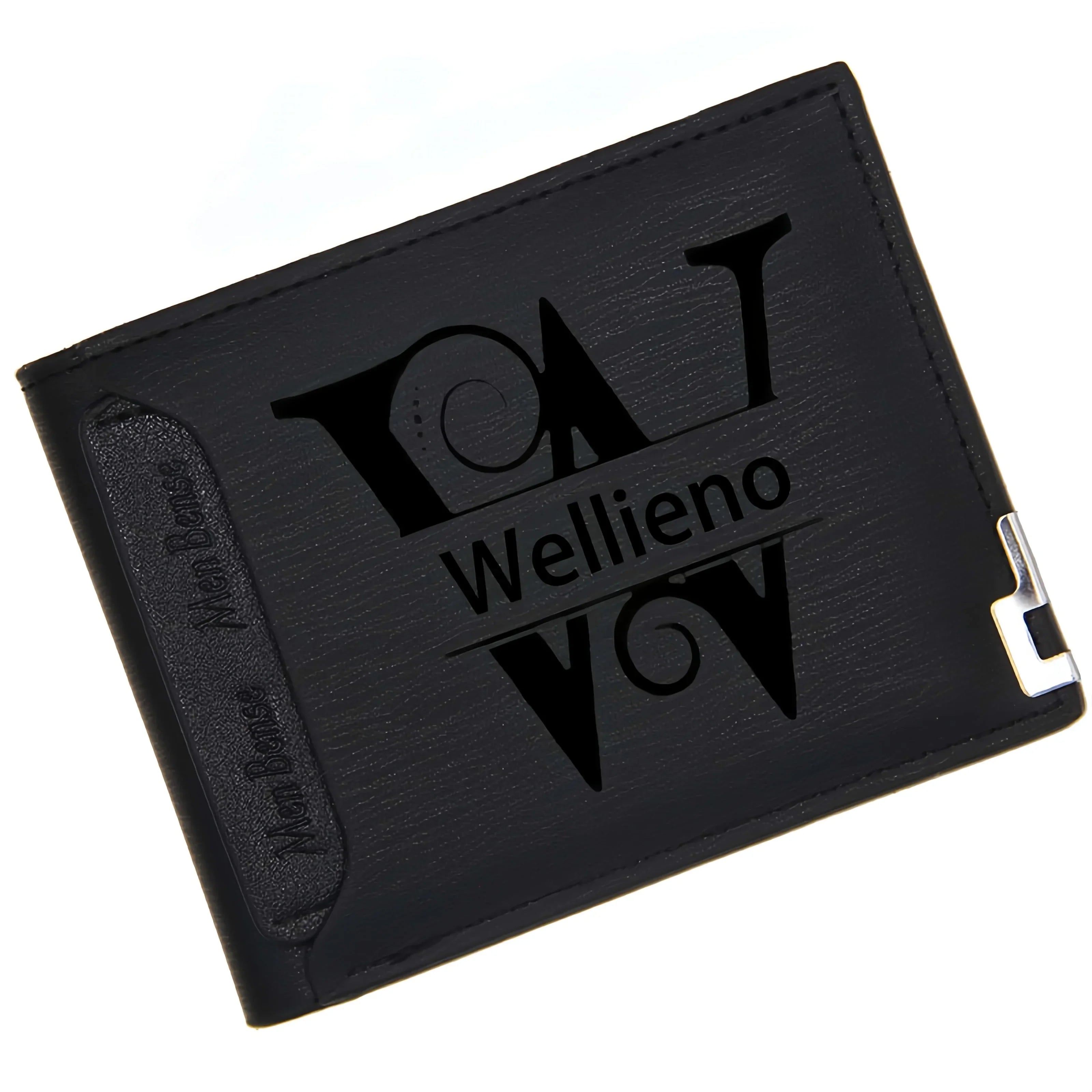 Custom Engraved Initials & Name PU Leather Wallet Men Gift for Birthday, Anniversary, Father's Day, Christmas Gift Personalized
