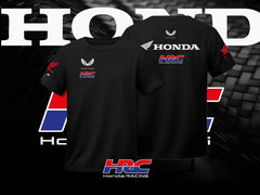 Honda HRC Motorcycle Racing Men's Summer T-shirt Breathable Cotton Short Sleeve Sports Top for Urban Riders and Outdoor Bikers