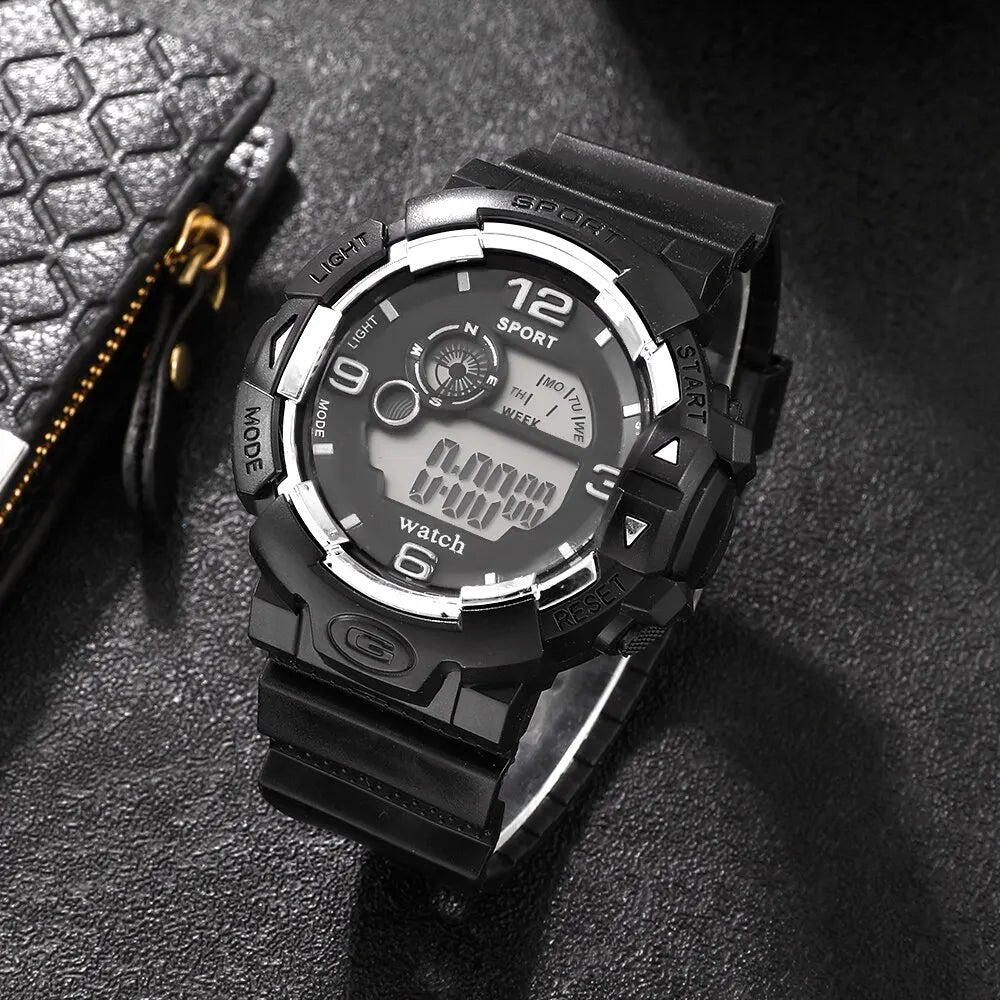 Cool Luminous Men Sport Watch High End Silicone Strap Military Wrist Watch Led Calendar Waterproof Digital Watches