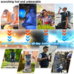 2024 Cool Vest Wearable Cooling Fan Vest Air-conditioned Clothes Cooling 13 Hours for High Temperature Work Fishing Vest Hiking