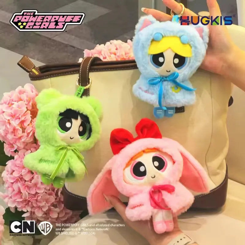 15cm HUGKIS Powerpuff Girls Cape Toy Dress Up Doll Clothes Bubble Figure Valentine Gift Cute Anime Character Collectible Gift