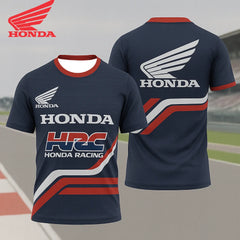 Honda HRC Racing Team Short Sleeve, Summer Breathable Sweat Wicking T-shirt, Comfortable Motorcycle and Cycling Top for Men