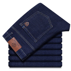 Wthinlee New Business Men's Jeans Casual Straight Stretch Fashion Classic Blue Black Work Denim Trousers Male Brand Clothing