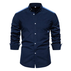 AIOPESON 2023 New Autumn Cotton Men's Oxford Shirt Long Sleeve Button Down Social Business Casual Shirts for Men
