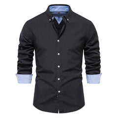 AIOPESON 2023 New Autumn Cotton Men's Oxford Shirt Long Sleeve Button Down Social Business Casual Shirts for Men