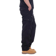 Mens Cargo Work Pants Ripstop Hiking Tactical Pants with Multi Pockets Elastic Waist Pants Cotton Joggers