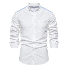 AIOPESON 2023 New Autumn Cotton Men's Oxford Shirt Long Sleeve Button Down Social Business Casual Shirts for Men