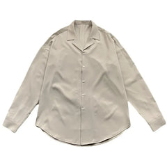 Cracker Khakishirt Men's Long Sleeve Loose Fit Ice Silk Idle Style Draped White Shirt Cuban Style Shirt For Men