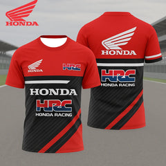 Honda HRC Racing Team Short Sleeve, Summer Breathable Sweat Wicking T-shirt, Comfortable Motorcycle and Cycling Top for Men
